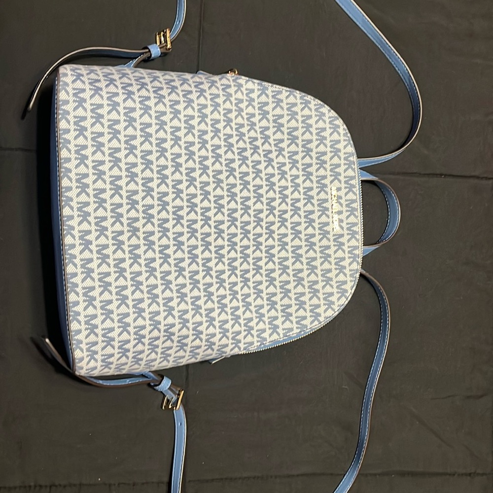 Blue Michael Kors backpack purse